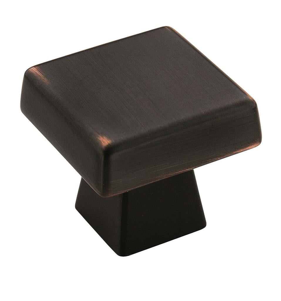 AMEROCK Blackrock Square Cabinet Knob in Oil Rubbed Bronze (+2 Sizes)