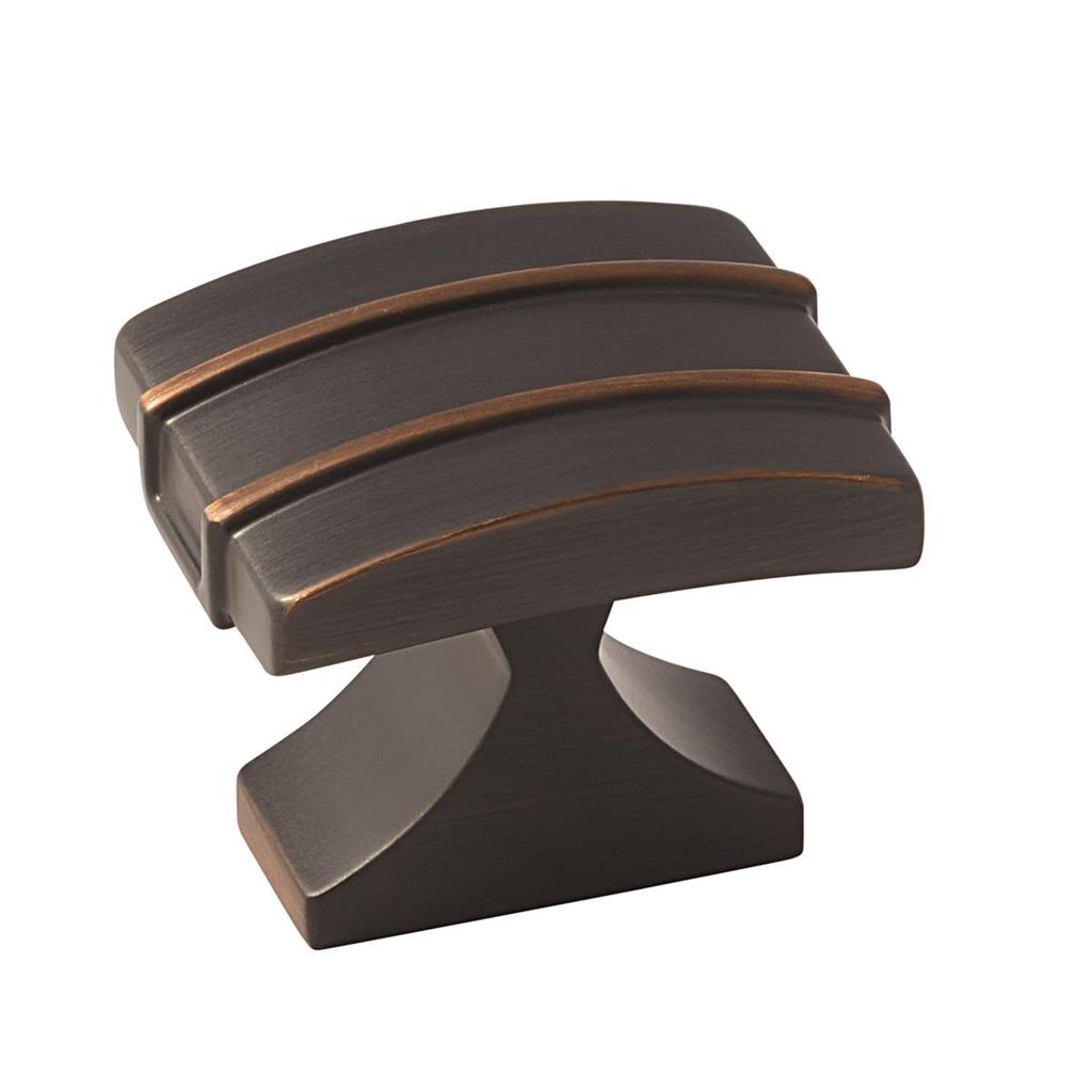 AMEROCK Davenport Rectangle Cabinet Knob in Oil Rubbed Bronze (+2 Sizes)