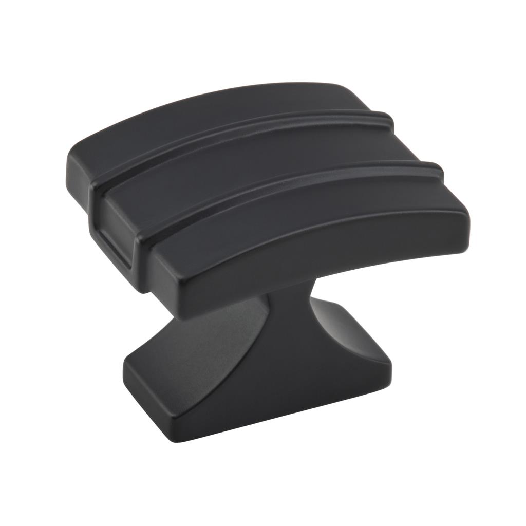 AMEROCK Davenport Rectangle Cabinet Knob in Matte Black (+2 Sizes)