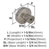 AMEROCK Blackrock Round Cabinet Knob in Satin Nickel (+2 Sizes)