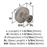 AMEROCK Blackrock Round Cabinet Knob in Satin Nickel (+2 Sizes)