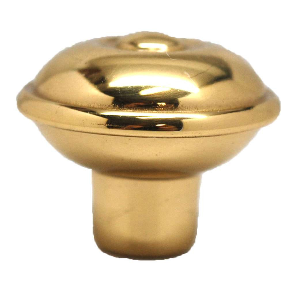 AMEROCK 1-1/4" Diameter Ring Cabinet Knob in Bright Brass B119-B-3 Side View