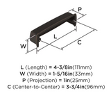AMEROCK Kane 3-3/4" Centers Cup Pull in Oil Rubbed Bronze