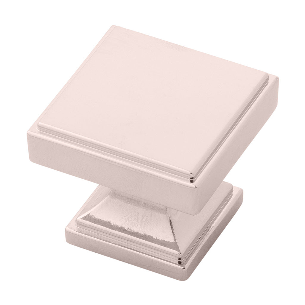 BELWITH KEELER Brownstone Square Cabinet Knob in Polished Nickel (+2 Sizes)