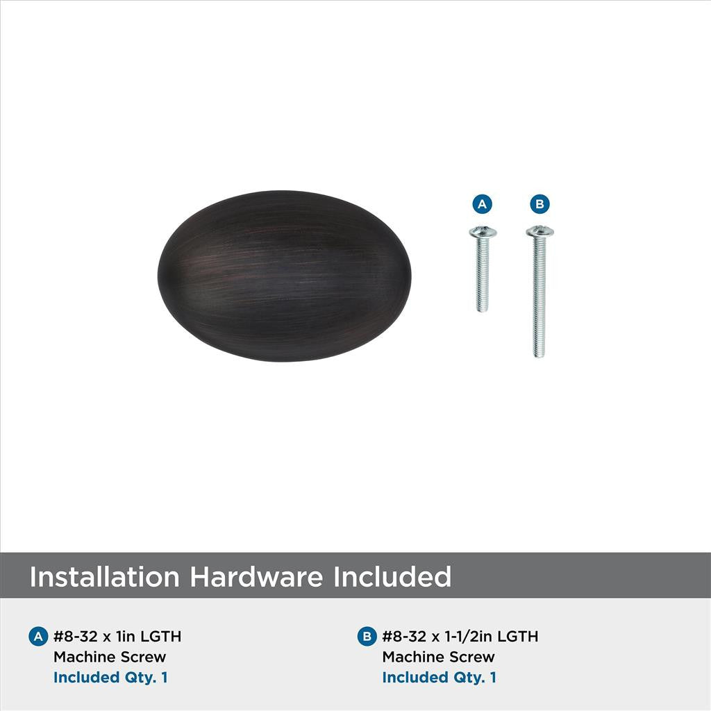 Oil Rubbed Bronze Oval Cabinet Knob from Amerock's Vaile Collection BP53014ORB Hardware