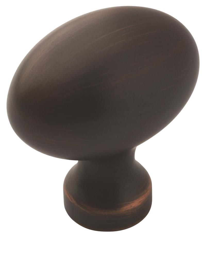 AMEROCK Vaile 1-3/8" Length Oval Cabinet Knob in Oil Rubbed Bronze