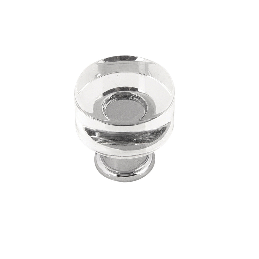 HICKORY Midway Round Cabinet Knob in Chrome and Clear (+2 Sizes)
