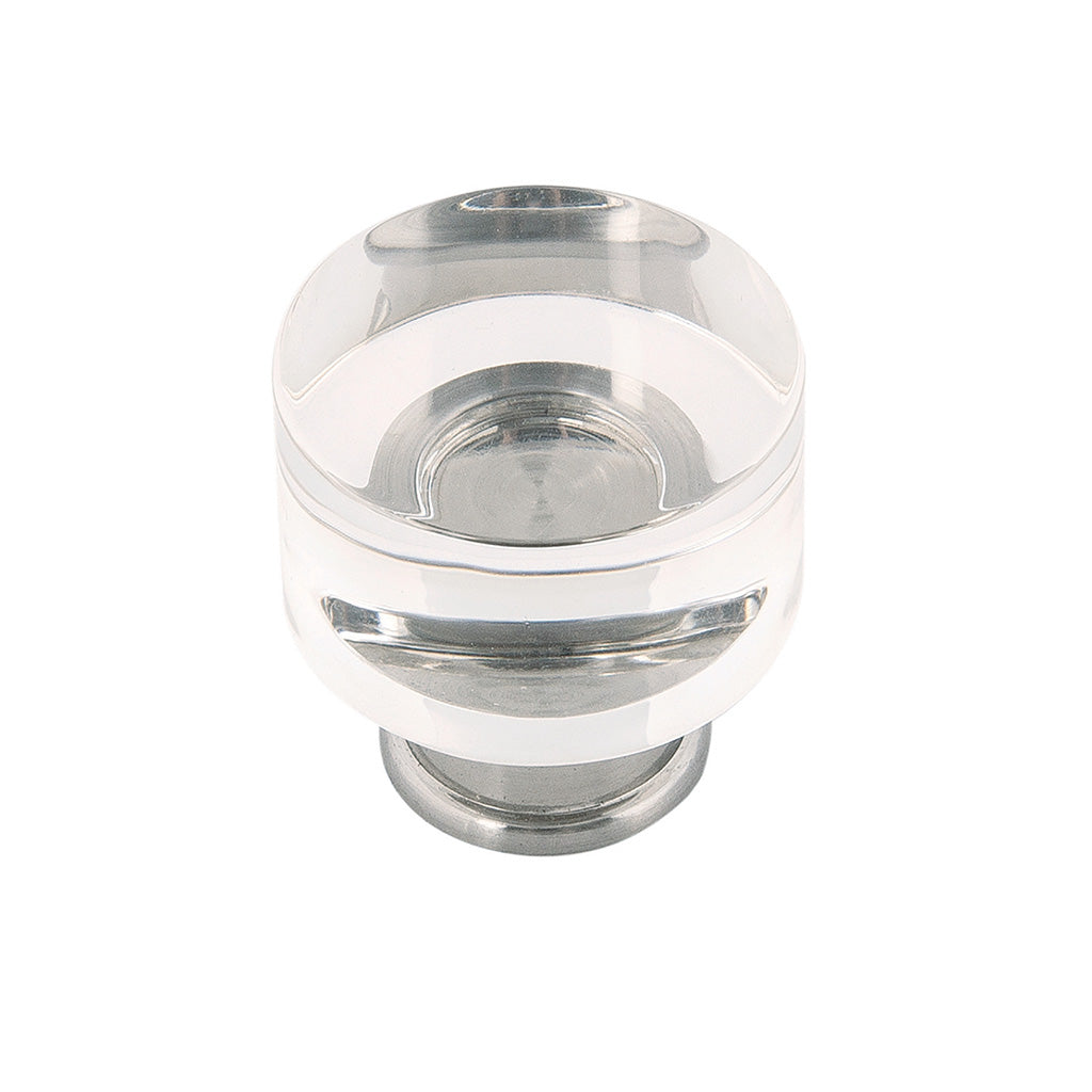 HICKORY Midway Round Cabinet Knob in Satin Nickel and Clear (+2 Sizes)