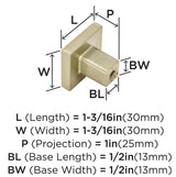 AMEROCK Monument 1-3/16" Length Square Cabinet Knob in Golden Champagne