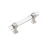 HICKORY Crystal Palace Handle Cabinet Pulls in Polished Nickel and Clear (+3 Sizes)
