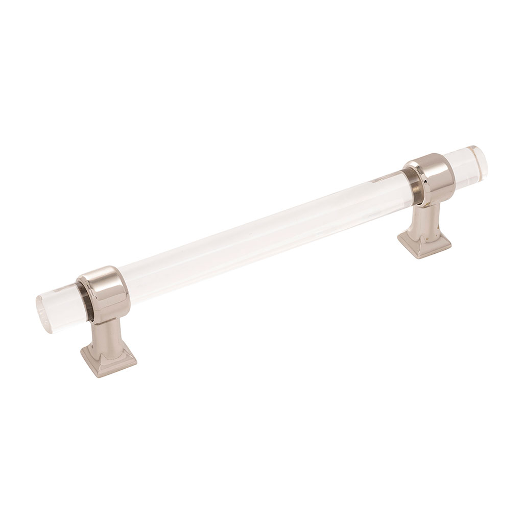 HICKORY Crystal Palace Handle Cabinet Pulls in Polished Nickel and Clear (+3 Sizes)