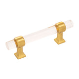 HICKORY Crystal Palace Handle Cabinet Pulls in Brushed Golden Brass and Clear (+3 Sizes)