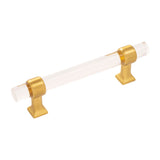 HICKORY Crystal Palace Handle Cabinet Pulls in Brushed Golden Brass and Clear (+3 Sizes)