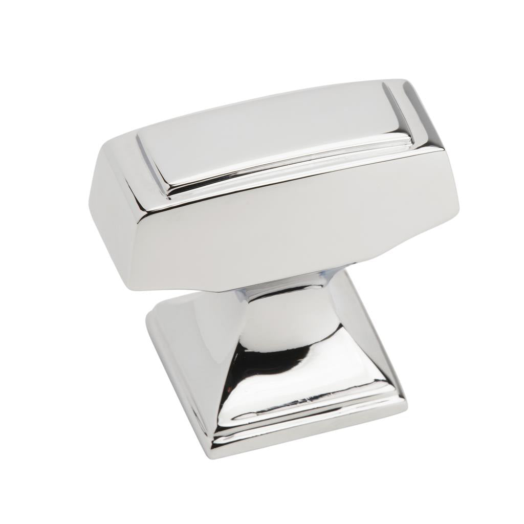 AMEROCK Mulholland Rectangle Cabinet Knob in Polished Chrome (+2 Sizes)