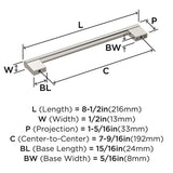 AMEROCK Versa Handle Cabinet Pull in Satin Nickel (+8 Sizes)