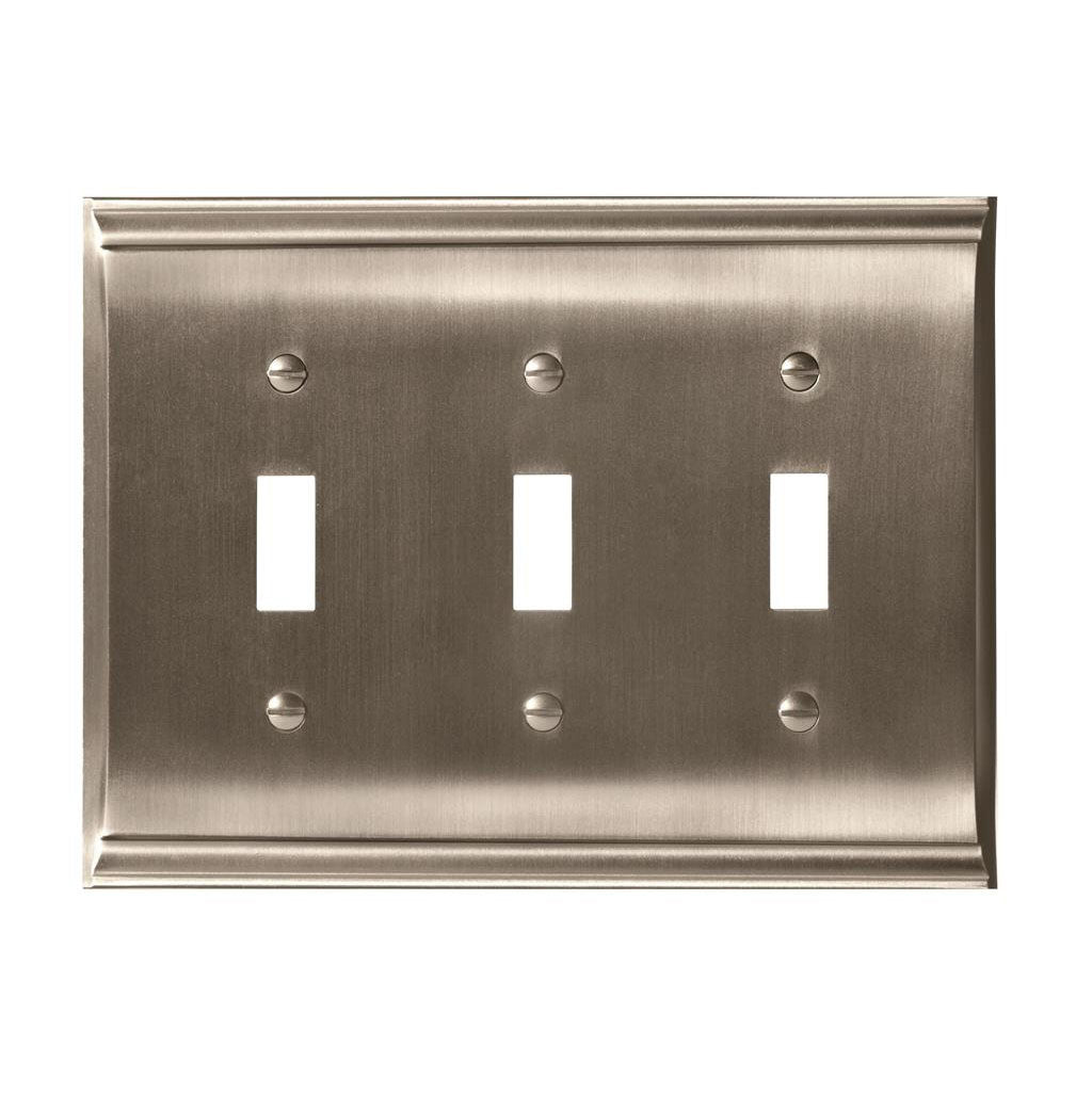 AMEROCK Candler Toggle Switch Wall Plate in Satin Nickel (+3 Styles)