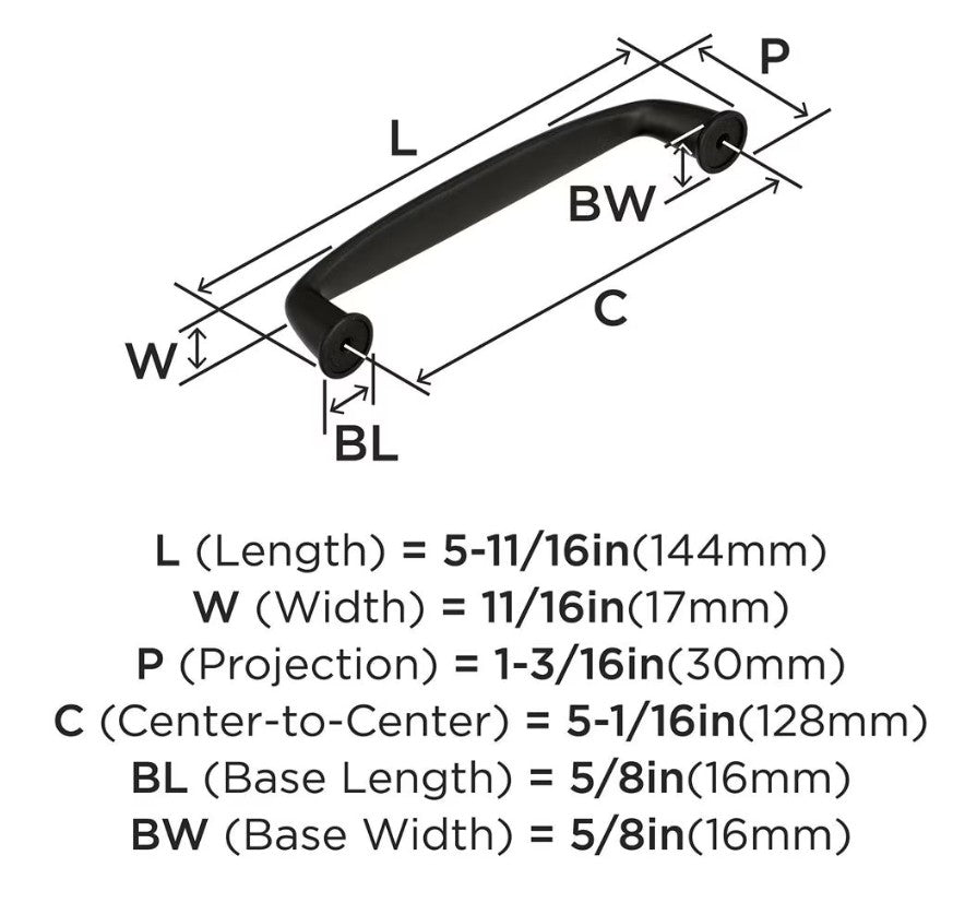 AMEROCK Kane Handle Pulls in Black Bronze (+8 sizes)