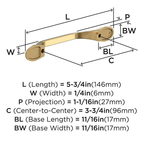 AMEROCK Ravino Cabinet Handles in Champagne Bronze