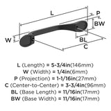 AMEROCK Ravino Cabinet Handles in Flat Black