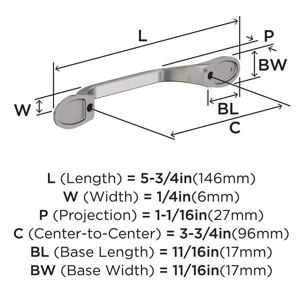 AMEROCK Ravino Cabinet Handles in Satin Nickel