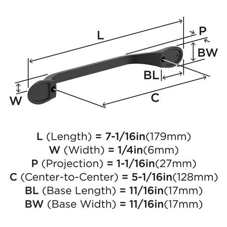 AMEROCK Ravino Cabinet Handles in Flat Black