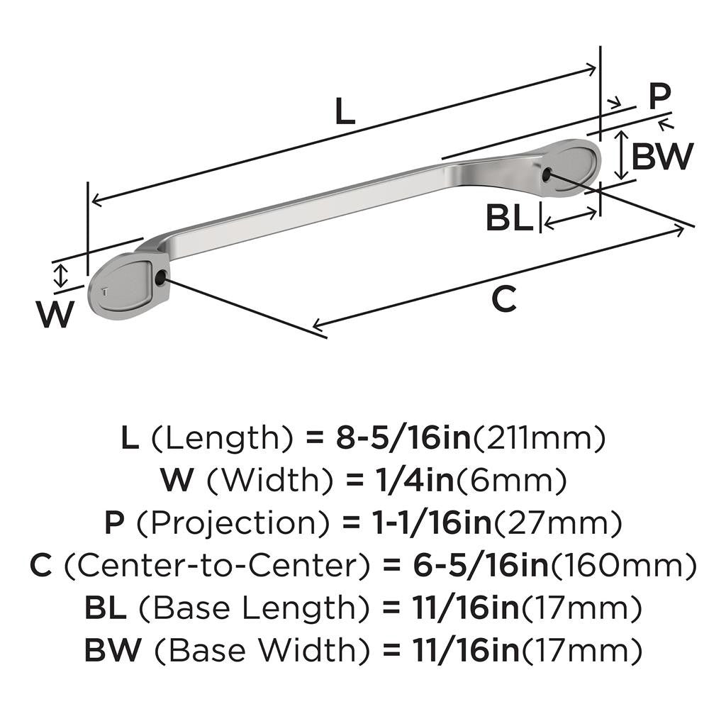 AMEROCK Ravino Cabinet Handles in Polished Chrome
