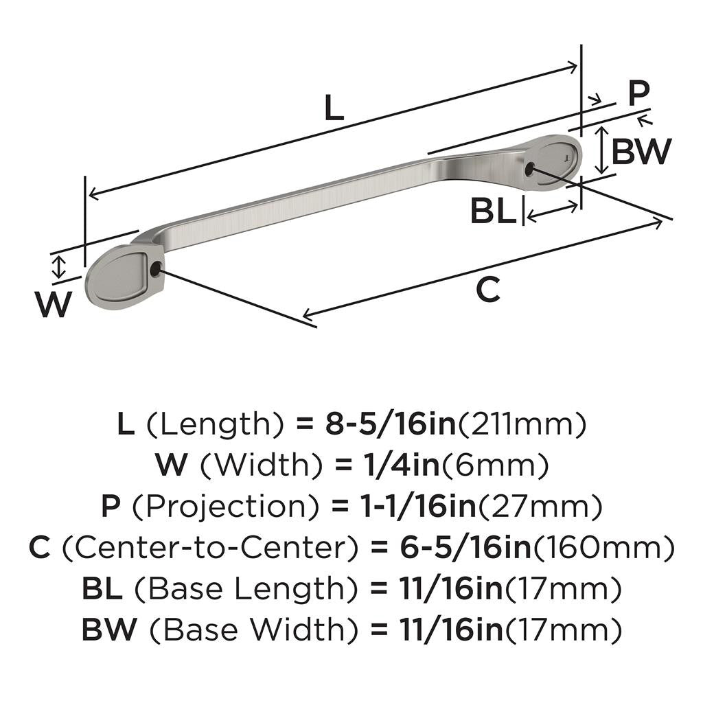AMEROCK Ravino Cabinet Handles in Satin Nickel