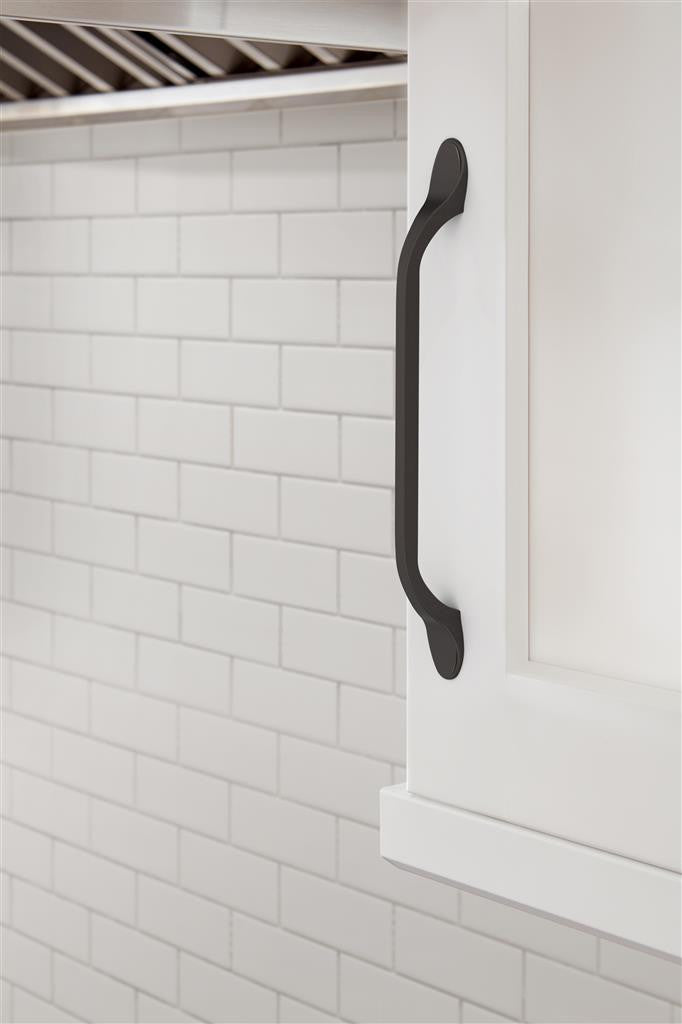 AMEROCK Ravino 160mm Center to Center Handle Cabinet Pull - Oil Rubbed Bronze BP21938ORB on White