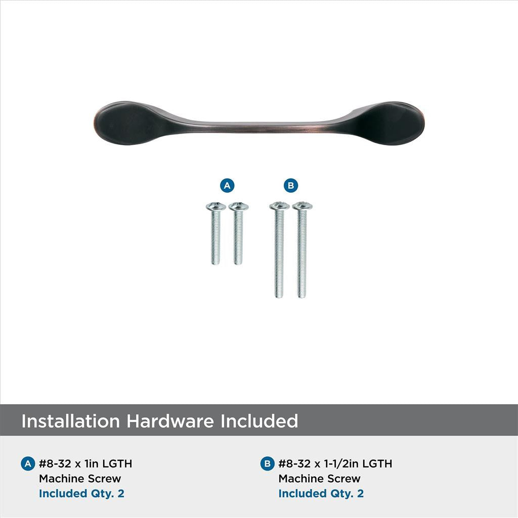 AMEROCK Ravino 3" Center to Center Handle Cabinet Pull - Oil Rubbed Bronze BP21935ORB Hardware