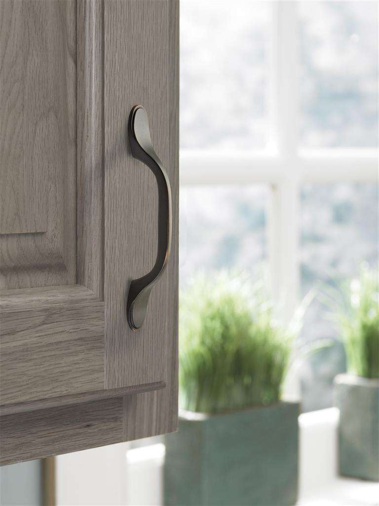 AMEROCK Ravino 3" Center to Center Handle Cabinet Pull - Oil Rubbed Bronze BP21935ORB on Gray
