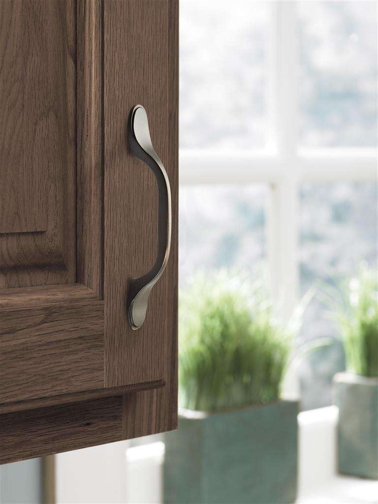 AMEROCK Ravino 3" Center to Center Handle Cabinet Pull - Oil Rubbed Bronze BP21935ORB on Wood