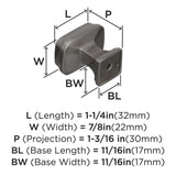 AMEROCK Revitalize 1-1/4" Length Rectangle Cabinet Knob in Satin Nickel BP55340G10 Specs