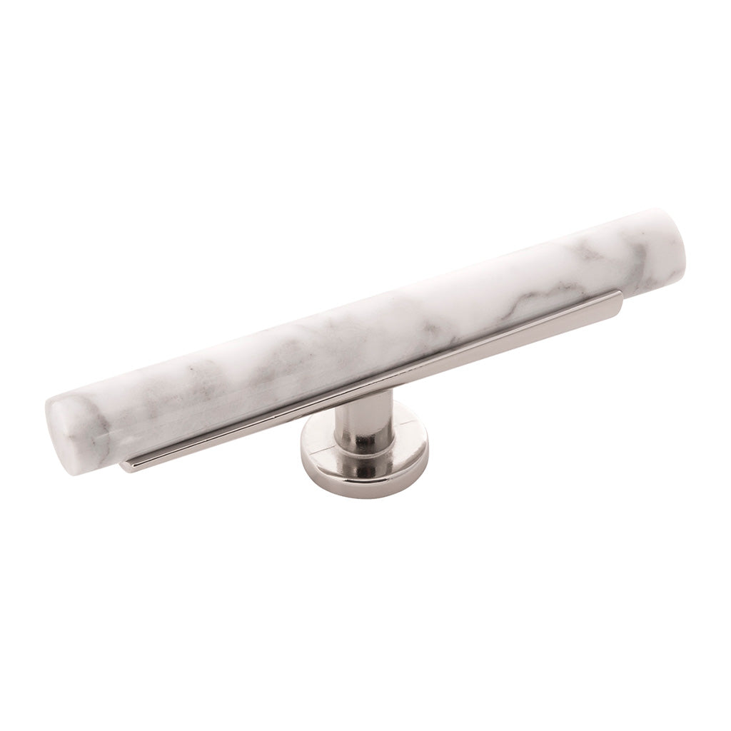 BELWITH KEELER Firenze Bar Cabinet Knob in White and Polished Nickel (+2 Sizes)