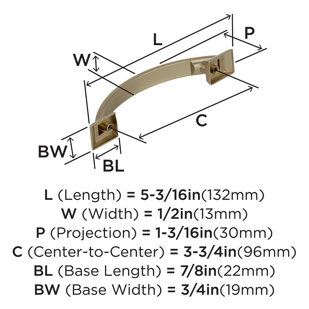 AMEROCK Candler Handle Cabinet Pull in Golden Champagne (+8 Sizes)
