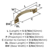 AMEROCK Candler Handle Cabinet Pull in Golden Champagne (+8 Sizes)