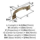 AMEROCK Candler Handle Cabinet Pull in Golden Champagne (+8 Sizes)