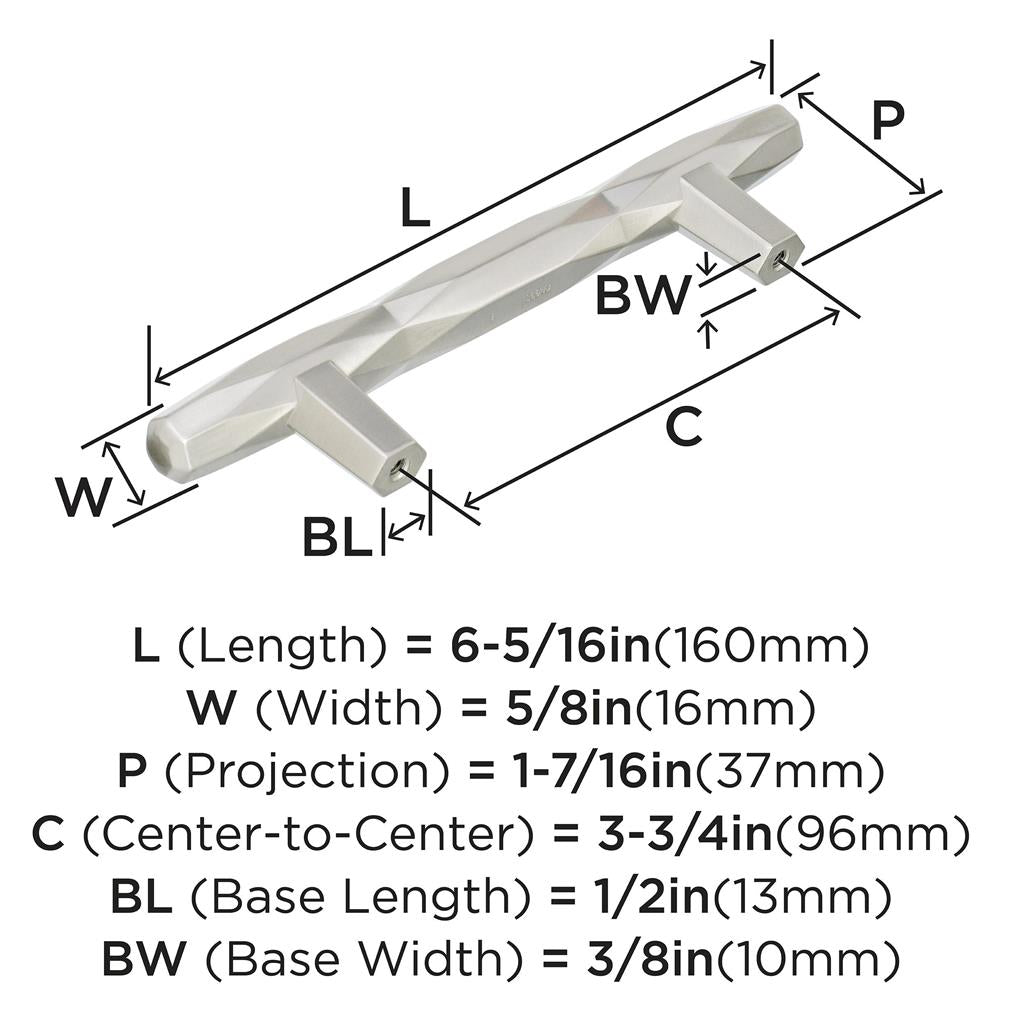 AMEROCK St. Vincent Geometric Bar Pulls in Satin Nickel (+6 Sizes)