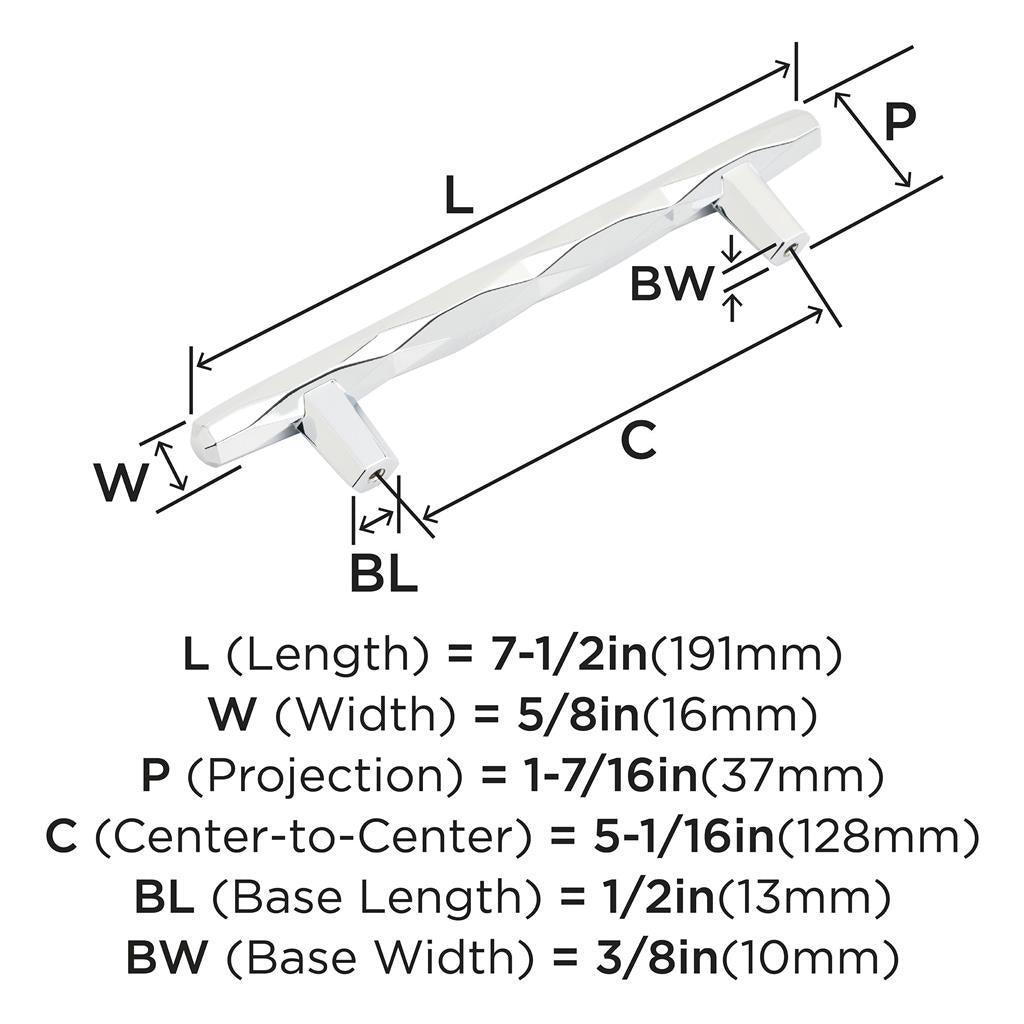 AMEROCK St. Vincent Geometric Bar Pulls in Polished Chrome (+6 Sizes)