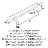 AMEROCK St. Vincent Geometric Bar Pulls in Polished Chrome (+6 Sizes)