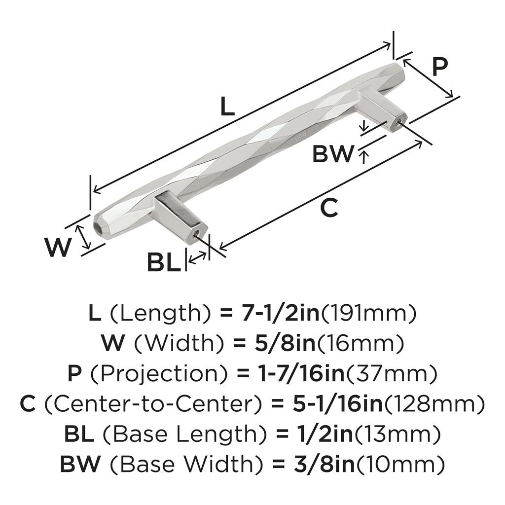 AMEROCK St. Vincent Geometric Bar Pulls in Polished Nickel (+6 Sizes)