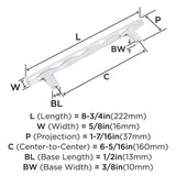 AMEROCK St. Vincent Geometric Bar Pulls in Polished Chrome (+6 Sizes)