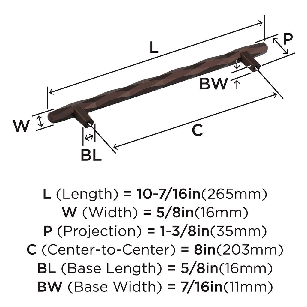 AMEROCK St. Vincent Geometric Bar Pulls in Oil Rubbed Bronze (+6 Sizes)