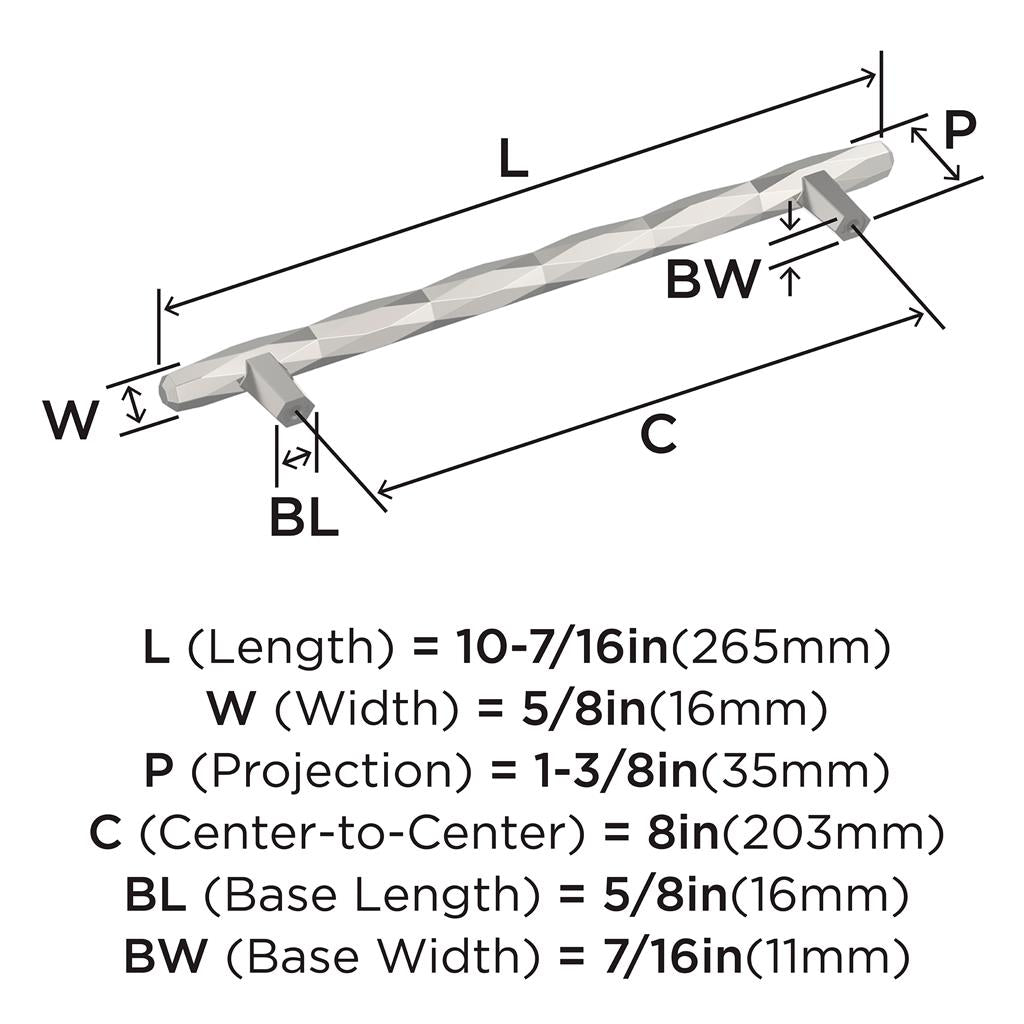AMEROCK St. Vincent Geometric Bar Pulls in Polished Nickel (+6 Sizes)