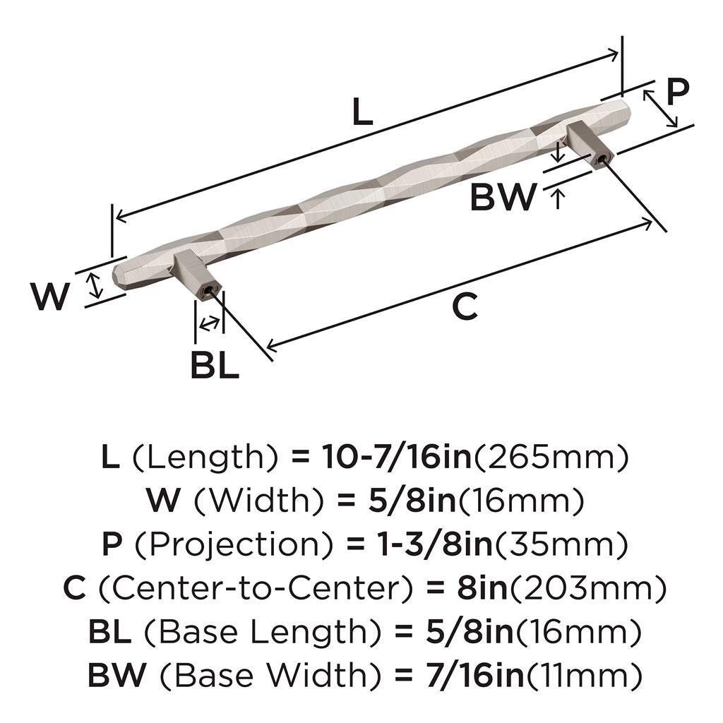 AMEROCK St. Vincent Geometric Bar Pulls in Satin Nickel (+6 Sizes)