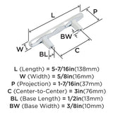 AMEROCK St. Vincent Geometric Bar Pulls in Polished Chrome (+6 Sizes)
