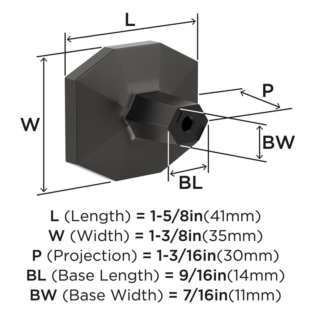 AMEROCK St. Vincent 1-5/8" Length Geometric Cabinet Knob in Oil Rubbed Bronze