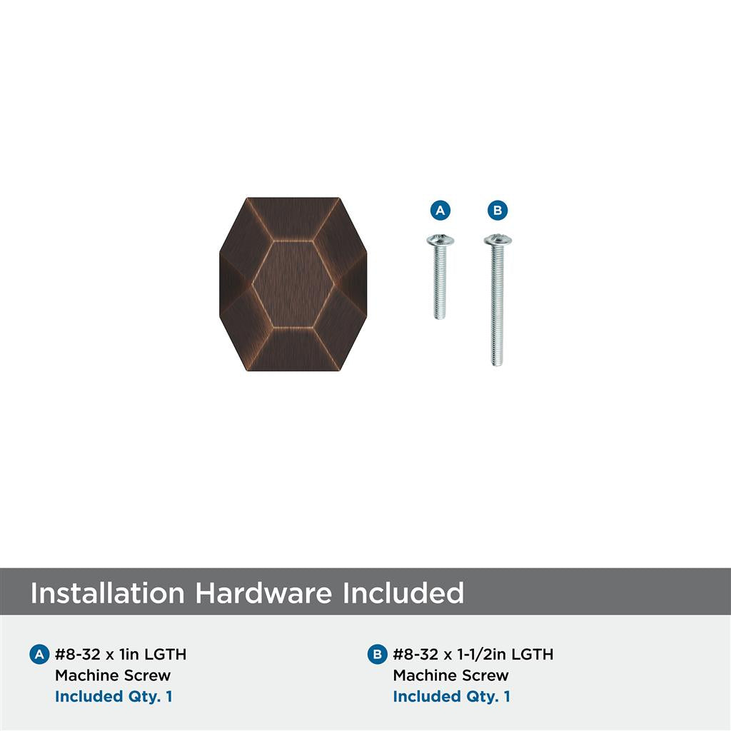 AMEROCK St. Vincent 1-5/8" Length Geometric Cabinet Knob in Oil Rubbed Bronze