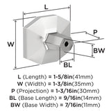 AMEROCK St. Vincent 1-5/8" Length Geometric Cabinet Knob in Chrome