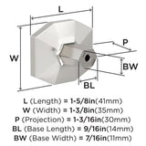 AMEROCK St. Vincent 1-5/8" Length Geometric Cabinet Knob in Polished Nickel