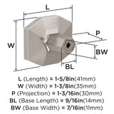 AMEROCK St. Vincent 1-5/8" Length Geometric Cabinet Knob in Satin Nickel